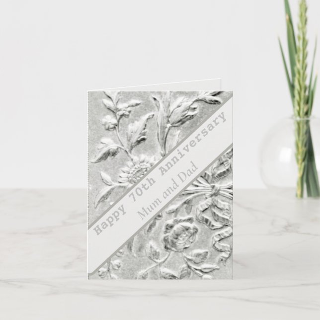 70th Anniversary Editable Card (Front)