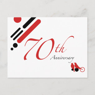 70th Anniversary (mod birds) Postcard