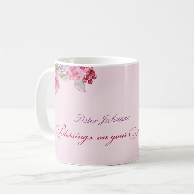 70th Anniversary of Religious Life Catholic Nun Coffee Mug (Front Left)