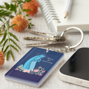 70th Anniversary of Religious Life Nun Pink Flower Key Ring