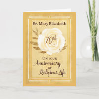 70th Anniversary of Religious Life Nun White Rose