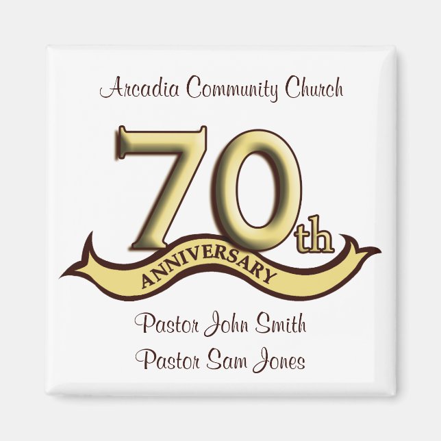 70th Anniversary Party Favours Magnet (Front)