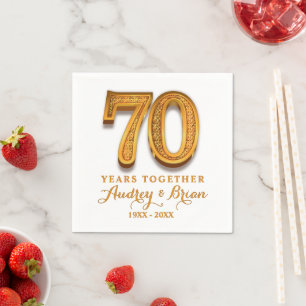 70th Anniversary Personalised Napkin