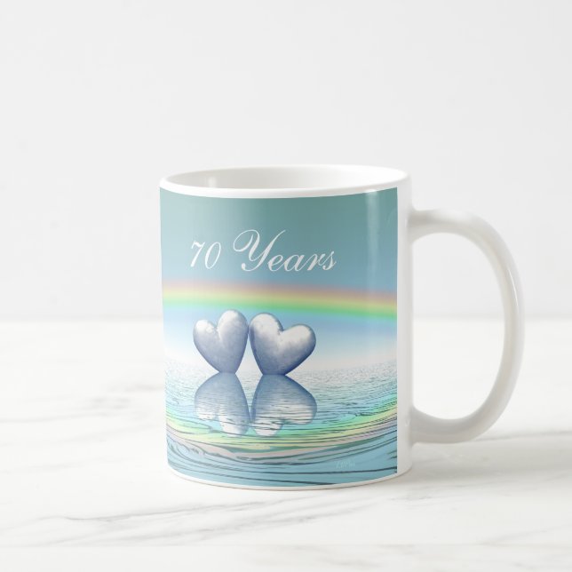 70th Anniversary Platinum Hearts Coffee Mug (Right)