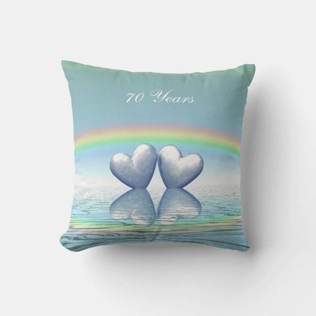 70th Anniversary Platinum Hearts Cushion (Front)