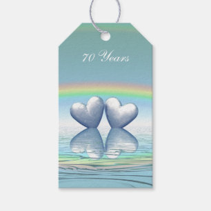 70th Anniversary Platinum Hearts Gift Tags