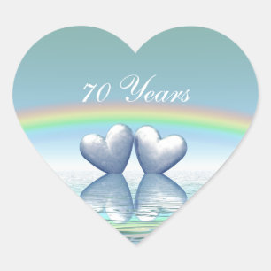 70th Anniversary Platinum Hearts Heart Sticker