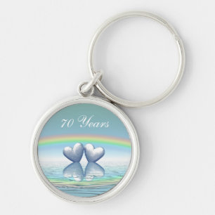70th Anniversary Platinum Hearts Key Ring
