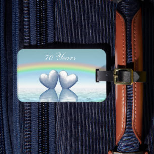 70th Anniversary Platinum Hearts Luggage Tag