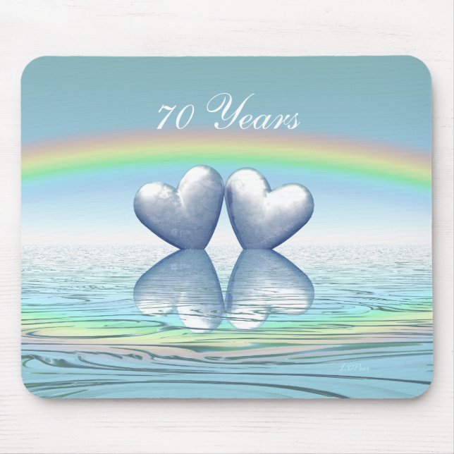 70th Anniversary Platinum Hearts Mouse Mat (Front)