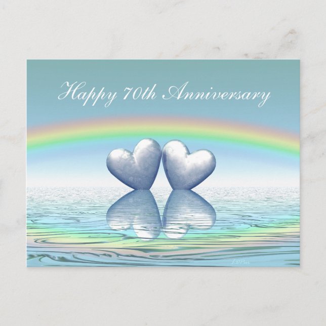 70th Anniversary Platinum Hearts Postcard (Front)