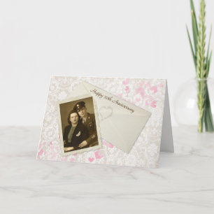 70th Anniversary Snapshot On Damask Card