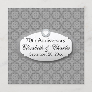 70th Anniversary Wedding Anniversary Platinum Z03 Invitation