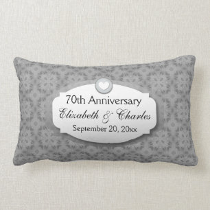 70th Anniversary Wedding Anniversary Platinum Z03 Lumbar Cushion