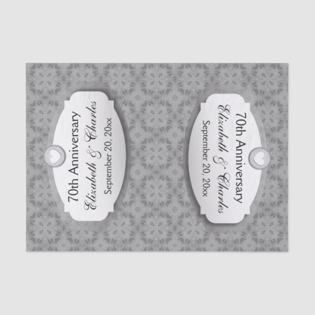 70th Anniversary Wedding Anniversary Platinum Z03 Tissue Paper (Front)