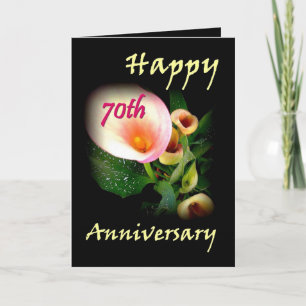 70th Anniversary with Calla Lilies Card