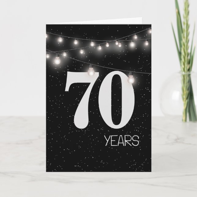 70th Anniversary with Lights and Stars  Card (Front)