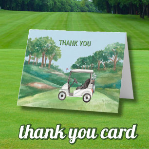 70TH (ANY YEAR) BIRTHDAY PARTY GOLF COURSE THANK YOU CARD