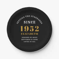 70th Birthday 1952 Elegant Chic Gold Black