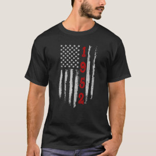 70th Birthday 1952 Vintage American Flag T-Shirt