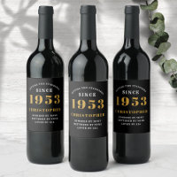 70th Birthday 1953 Black Gold Retro Personalised
