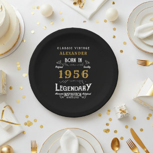 70th Birthday 1956 Legendary Retro Paper Plate
