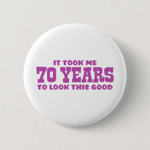 70th Birthday 6 Cm Round Badge