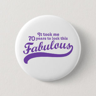 70th Birthday 6 Cm Round Badge