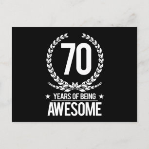 70th Birthday (70 Years Of Being Awesome) Postcard