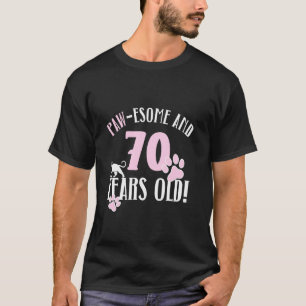 70th Birthday 70 Years Old Cat Mum Cat Lover Birth T-Shirt