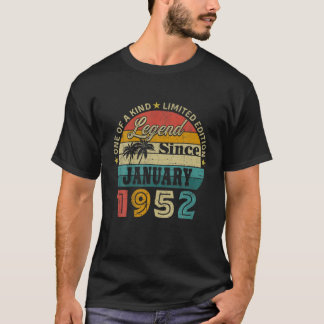 70Th Birthday 70 Years Old Retro Legend Since Janu T-Shirt