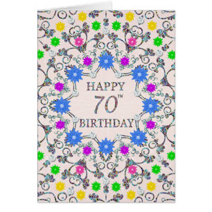 70th Birthday Abstract Flowers 