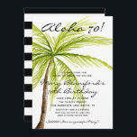 70th Birthday Adult Surprise Tropical Aloha Party Invitation<br><div class="desc">---------------------------- ABOUT THIS DESIGN --------------------------- Modern Black and White Adult Tropical Palm Tree Birthday Party Invitation Card Template in custom fonts & colours >> To customisation, click the "Customise it" button and use the design tool to modify this template. Most text, colours, sizes can be modified. >> For thicker papers,...</div>