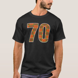 70th Birthday African American Kente Pattern T-Shirt
