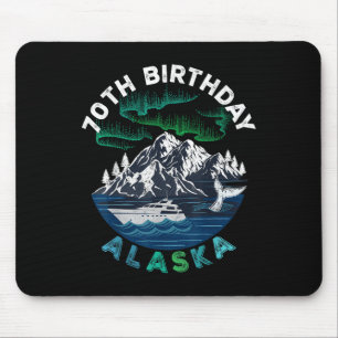 70th Birthday Alaska North Lights Family Cruise Sq Mouse Mat