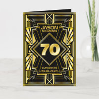70th Birthday Art Deco Gold Black Great Gatsby