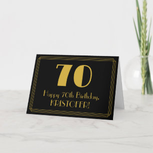 70th Birthday: Art Deco Inspired Look "70" + Name Card