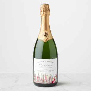 70th Birthday August Birth Flower Party Supplies Sparkling Wine Label