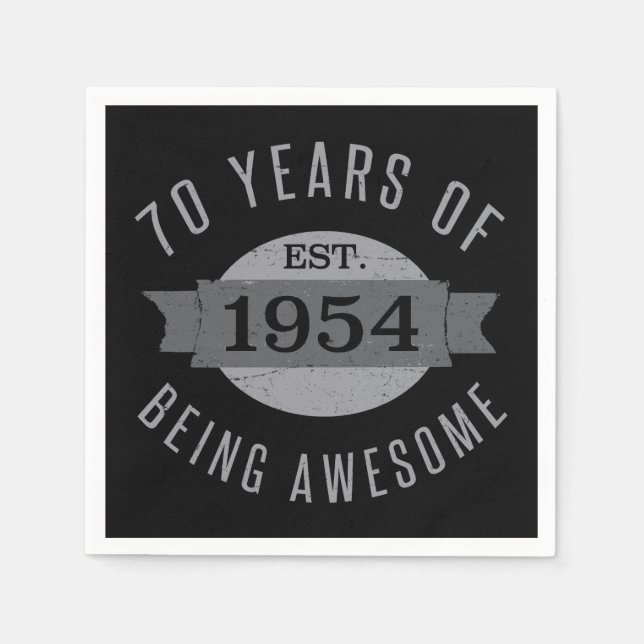 70th Birthday Awesome 1954 Napkin (Front)