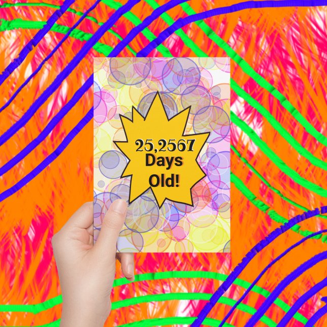 70th birthday badge age in days  invitation (Creator Uploaded)