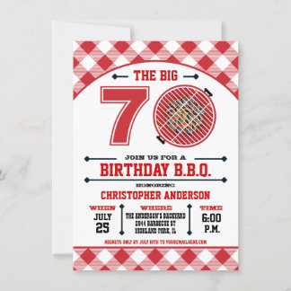 70th Birthday Barbecue Invitation