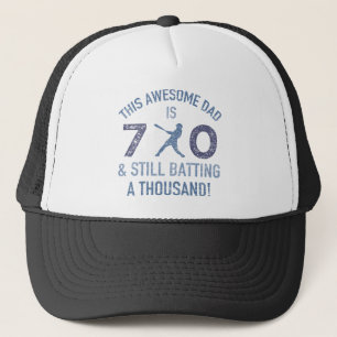 70th Birthday Baseball Dad Trucker Hat
