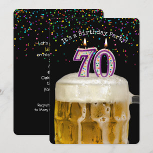 70th Birthday Beer Party Invitation