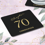 70th Birthday Black Gold Chapter 70 Square Paper Coaster<br><div class="desc">Make your loved one's 70th birthday celebration elegant and memorable with our stunning Black and Gold paper coasters from Zazzle. Discover how these customisable napkins can elevate your event and create unforgettable moments in our exclusive article.</div>