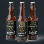 70th Birthday Black Gold Legendary Funny Beer Bottle Label<br><div class="desc">A personalised elegant beer bottle label that is easy to customise for that special birthday party occasion.</div>