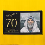 70th Birthday Black Gold Photo Banner<br><div class="desc">Celebrate your loved one's birthday in style with a black and gold birthday banner featuring their favourite photo. Discover how this high-quality,  customisable banner can elevate any birthday celebration and create a lasting impression for the birthday honoree.</div>