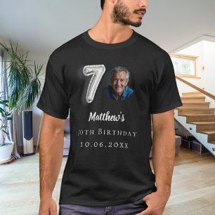 70th birthday black silver photo T-Shirt