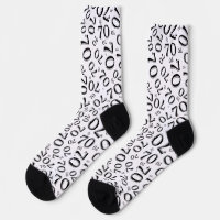 70th Birthday Black/White Random Number Pattern