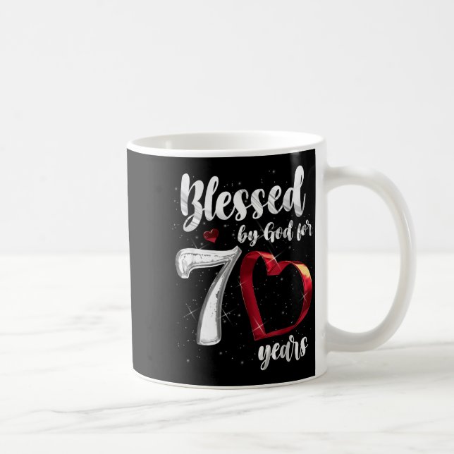 70th Birthday Blessed By God For 70 Years Birthday Coffee Mug (Right)