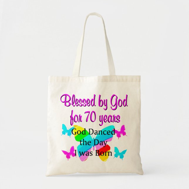 70TH BIRTHDAY BLESSING TOTE BAG (Front)